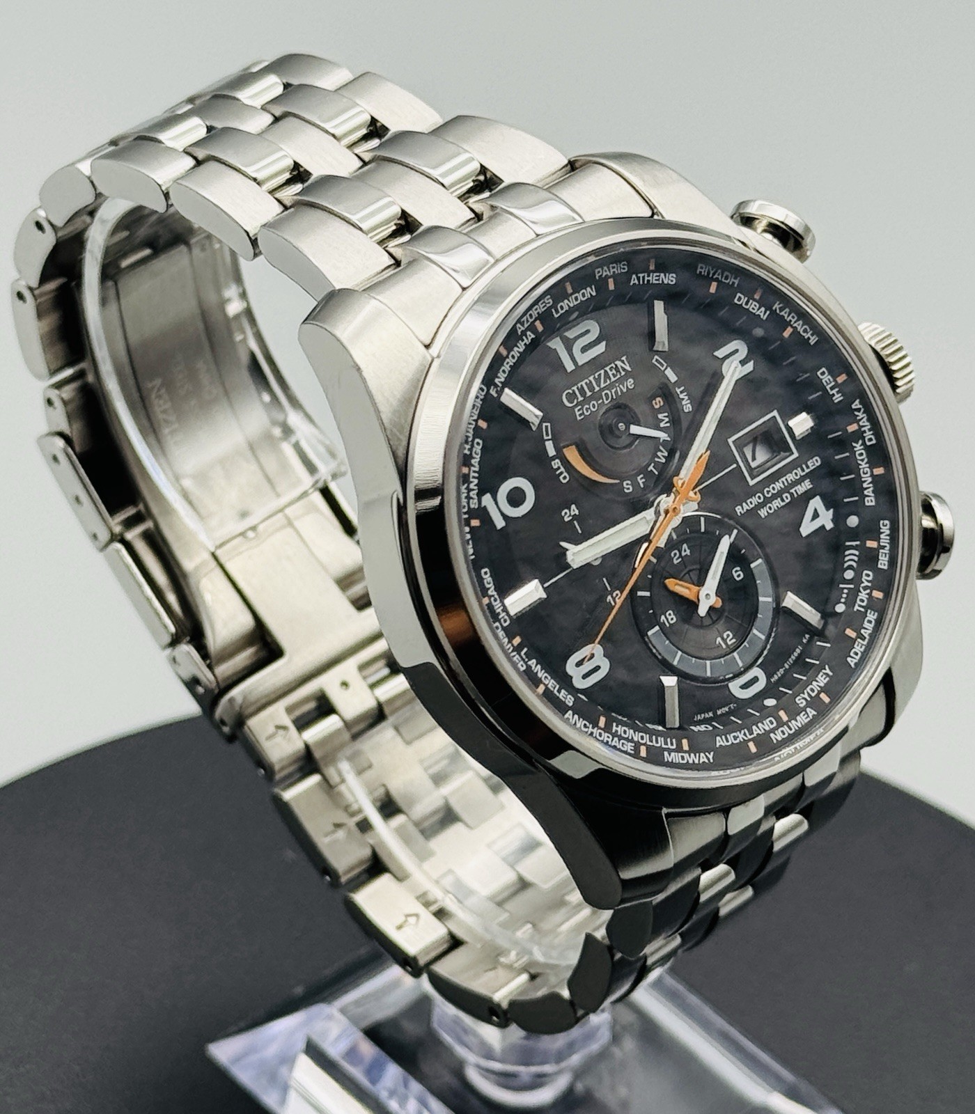 Citizen Eco-Drive Watch World Time A-T Radio Controlled Sapphire AT9010-52E