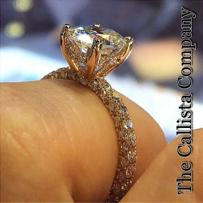 THE CALLISTA CO. LAB-CREATED D0.84CT RD CUT CLEAR 3A+CZ 14K ROSE GOLD RG SZ 6-9