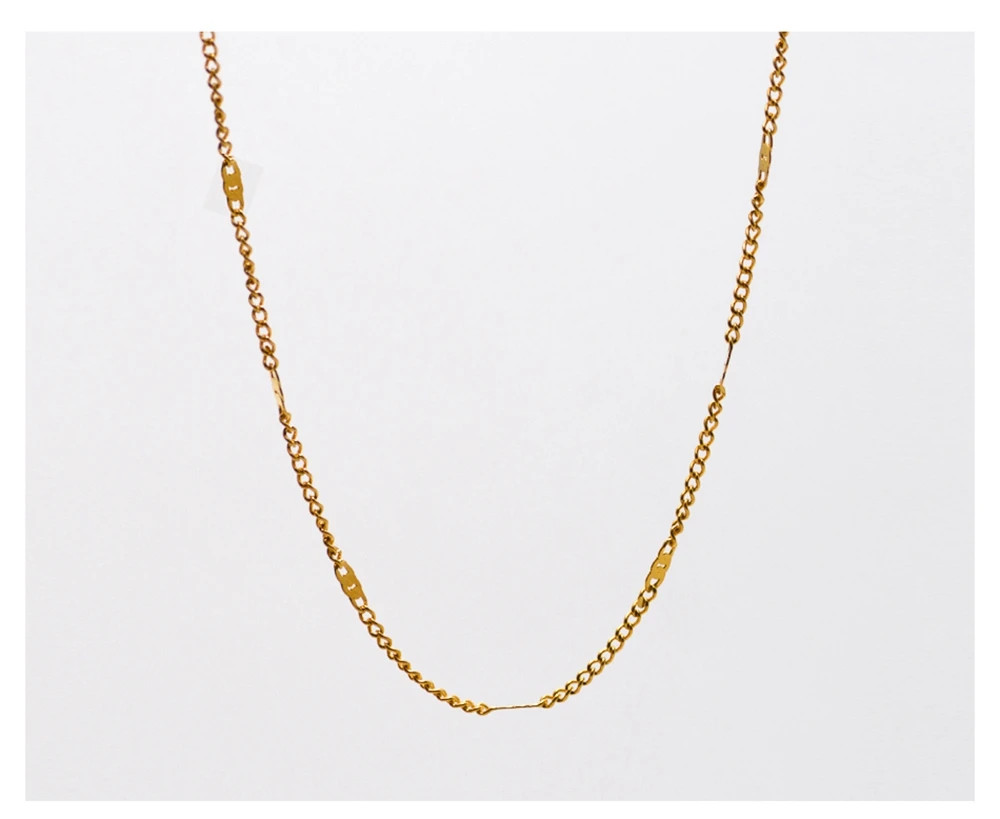Classic Gold Stainless Steel Necklaces Simple DIY Basic Chains Jewelry