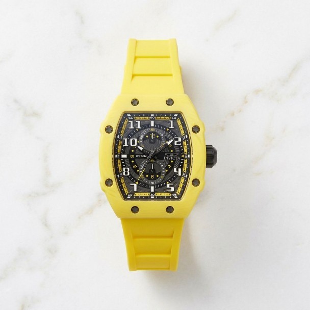 Invicta 48721 Racing Men’s 48.5mm Tonneau Yellow Quartz Sport Fashion Watch