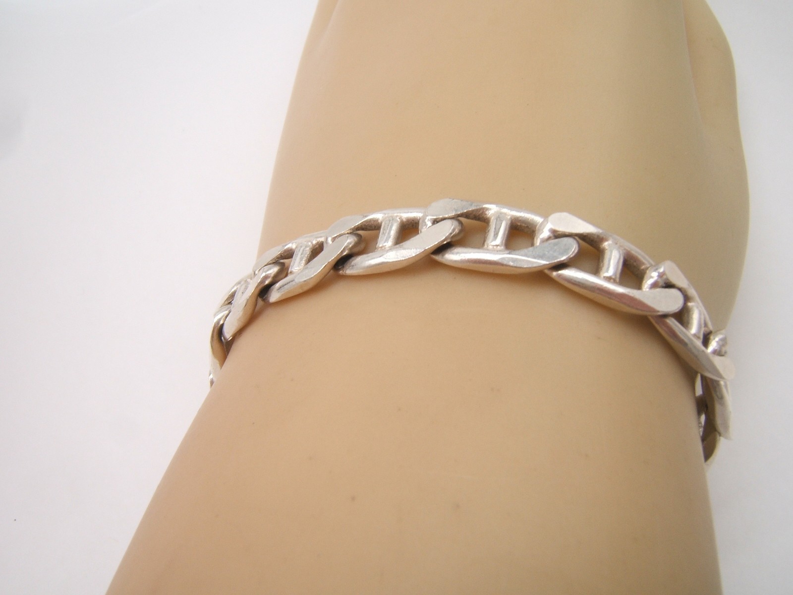 VTG STERLING SILVER MARINER CHAIN BRACELET 8 1/4” LONG ITALY
