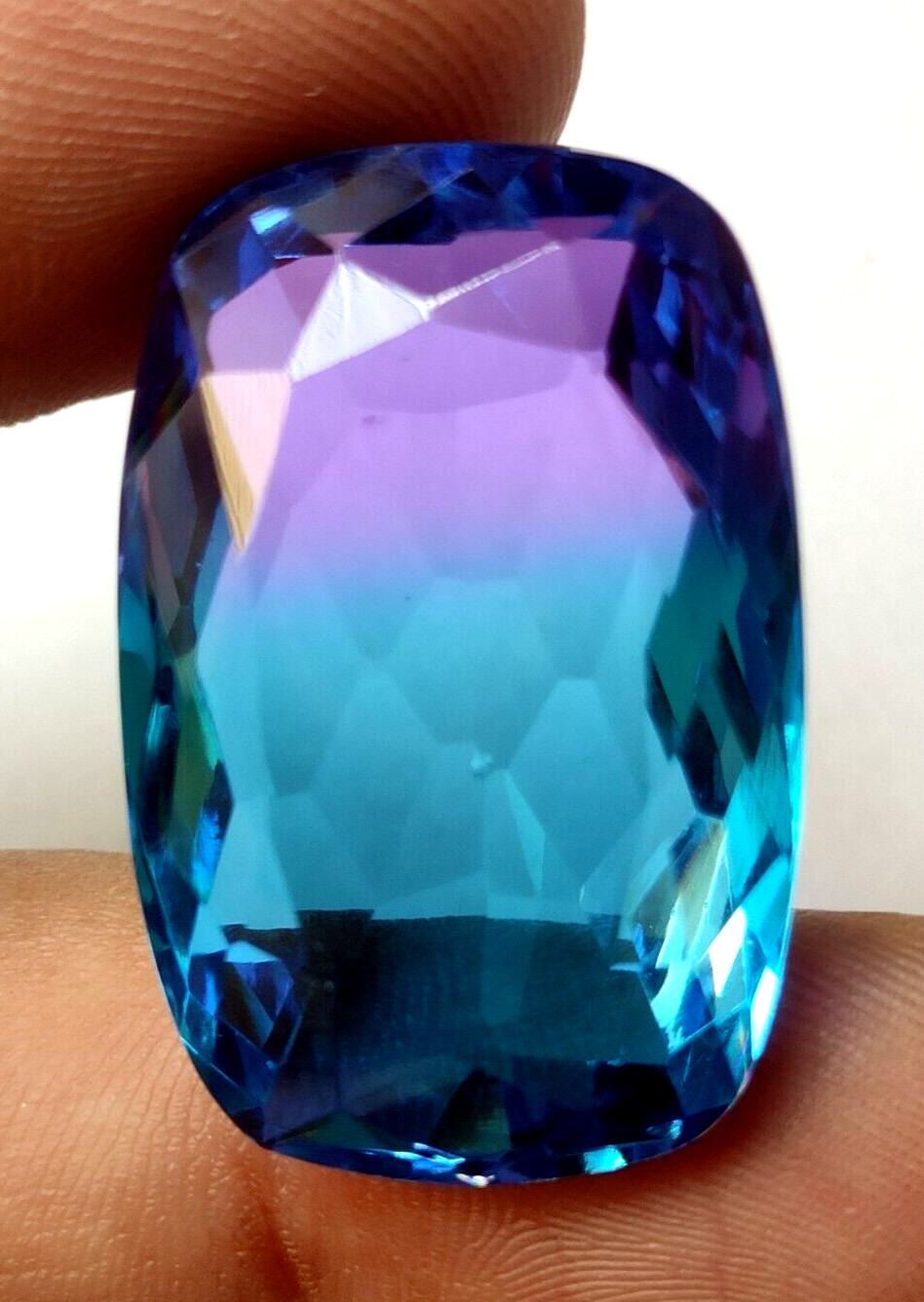 42.00 Ct. Large Ametrine Cushion Faceted Cut Loose Gemstone for Ring & Pendant