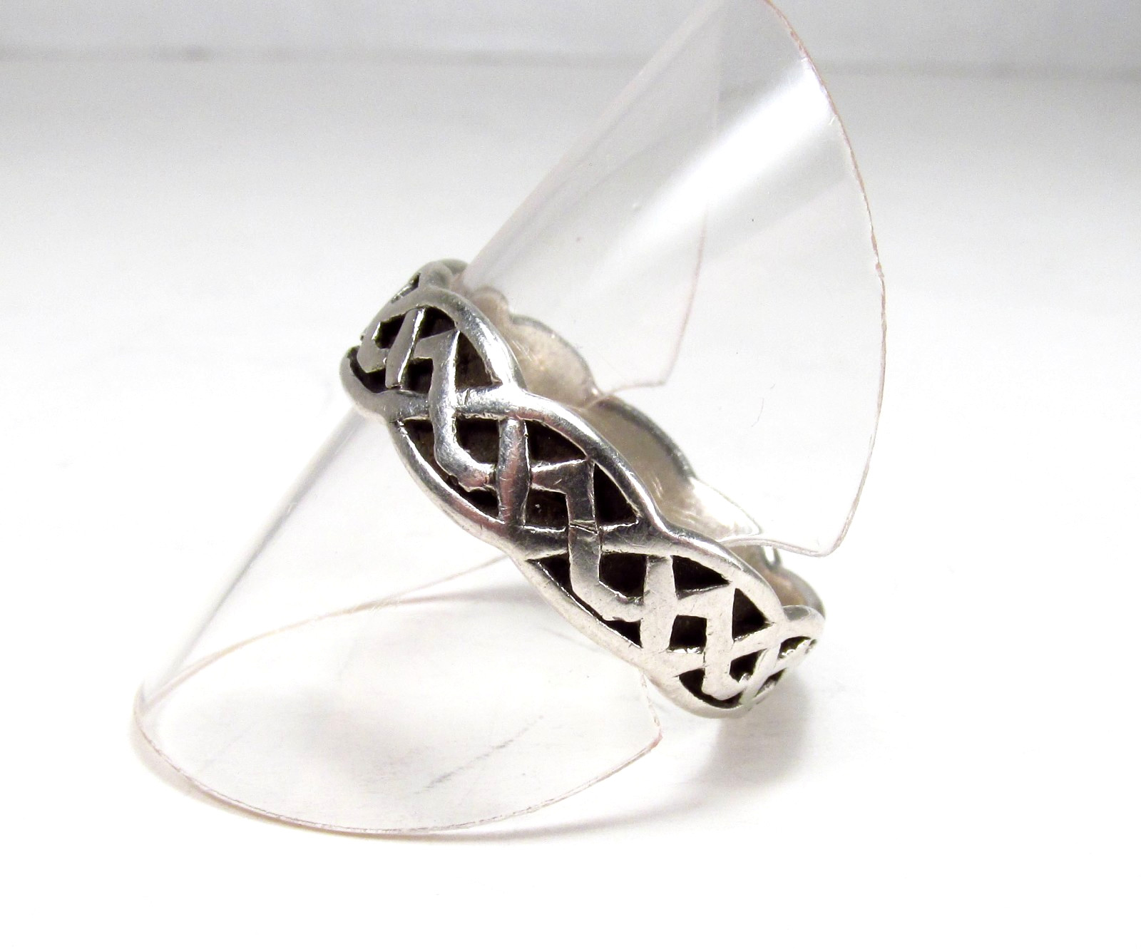 PreOwned Peter Stone PSCL Sterling Silver Celtic Knot Infinity Band Ring S 10.75