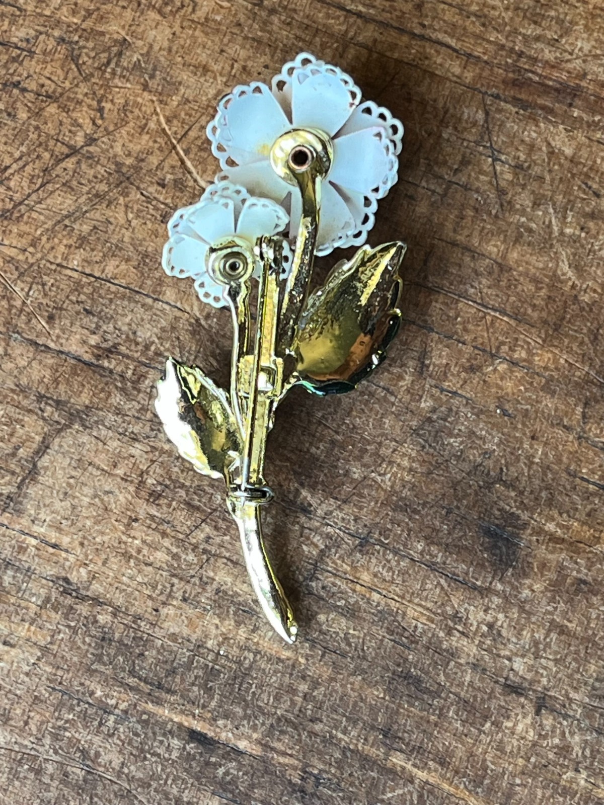 Vintage Flower Brooch Lot #2, 10 Pieces, Enamel, Metal, Rhinestone, Ceramic