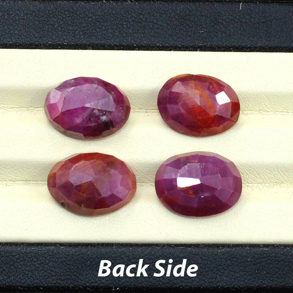 4 Pcs Natural African Ruby Untreated 14.7mm-15.7mm Oval Cut Loose Gemstones Lot