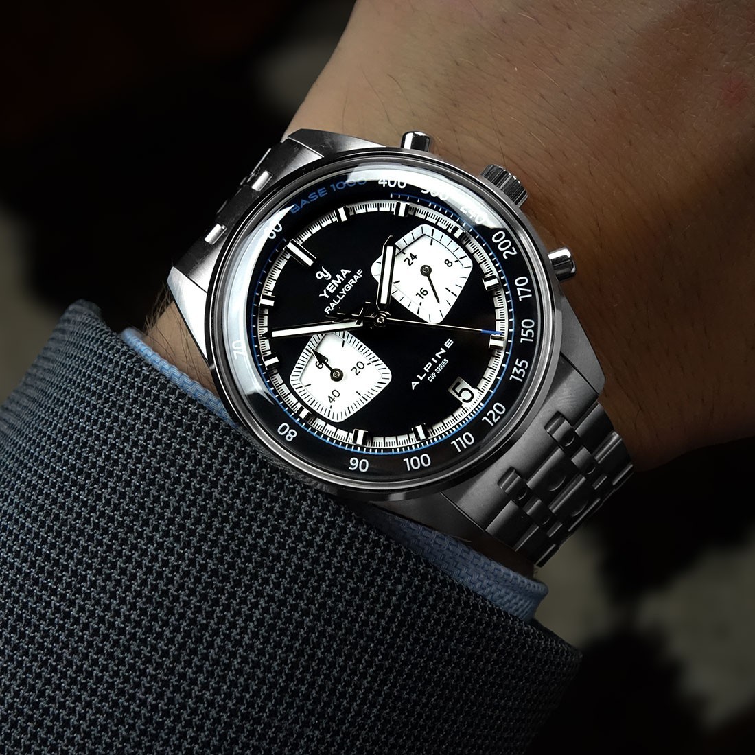 YEMA Rallygraf Alpine Chronograph Hybrid Steel Mechanical Quartz Men’s Watch