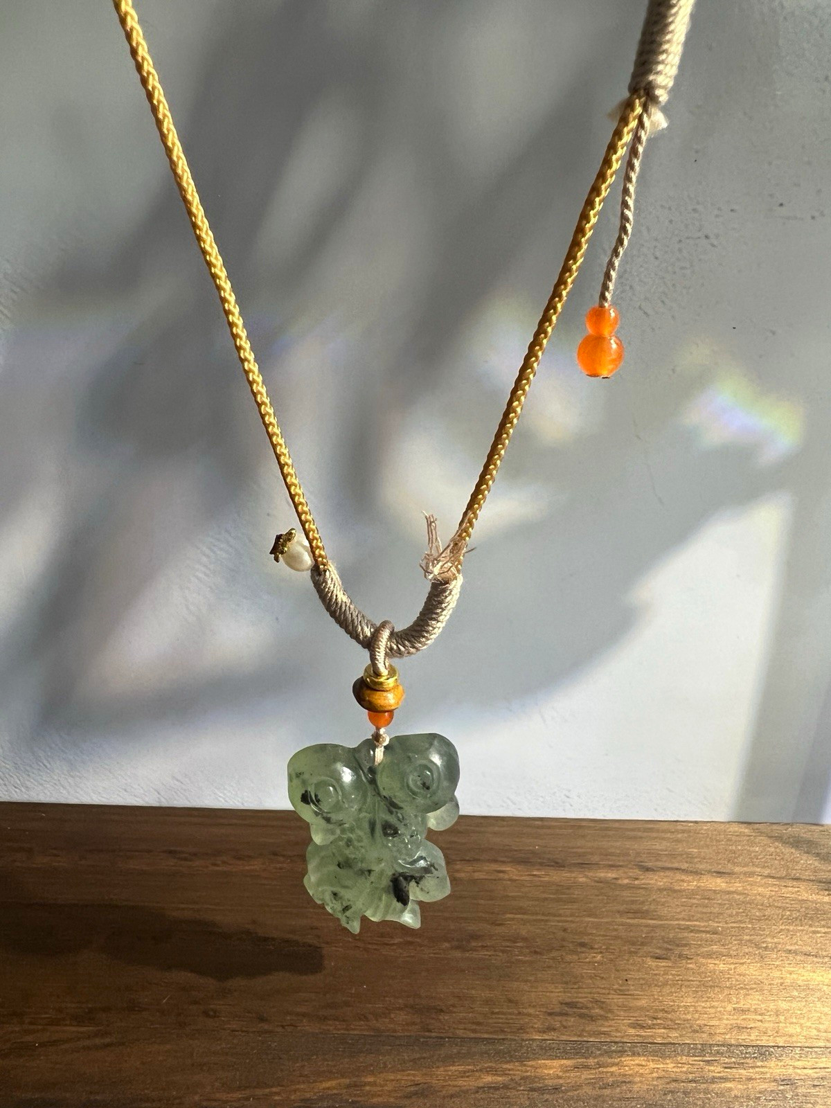 Natural sleeve jade goldfish hand-woven necklace