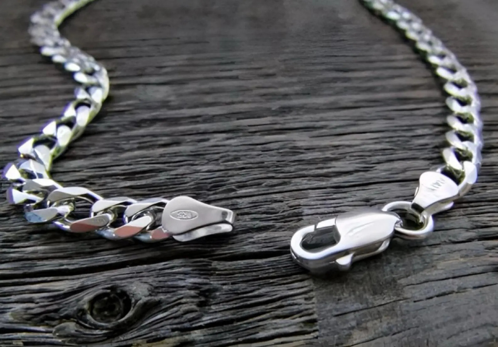 Solid 925 Sterling Curb Chain Necklace 7mm 8-30” Cuban Miami Style Italy