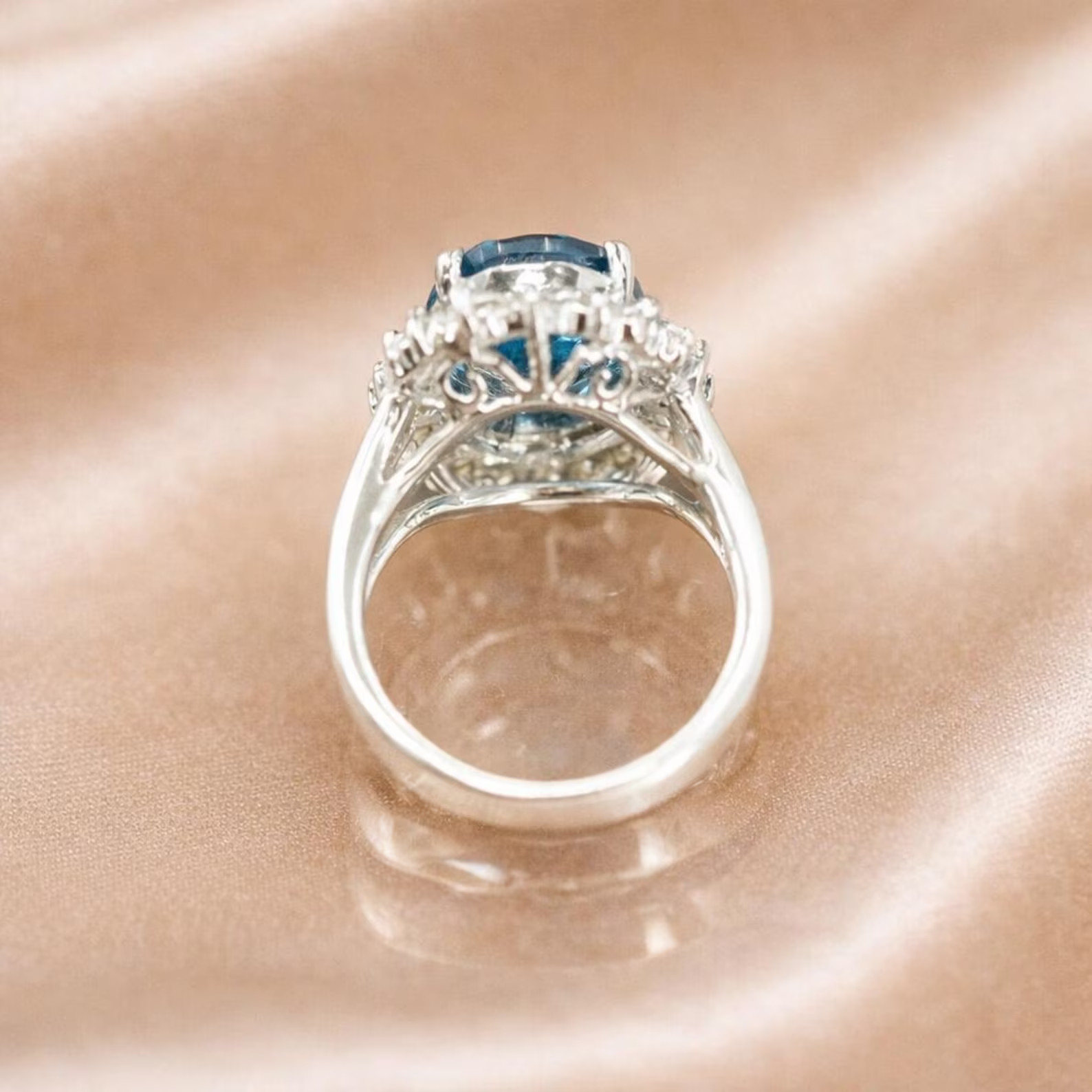 6.00 Ct Oval Cut Natural Topaz Diamond Anniversary Ring 14K Solid White Gold 8