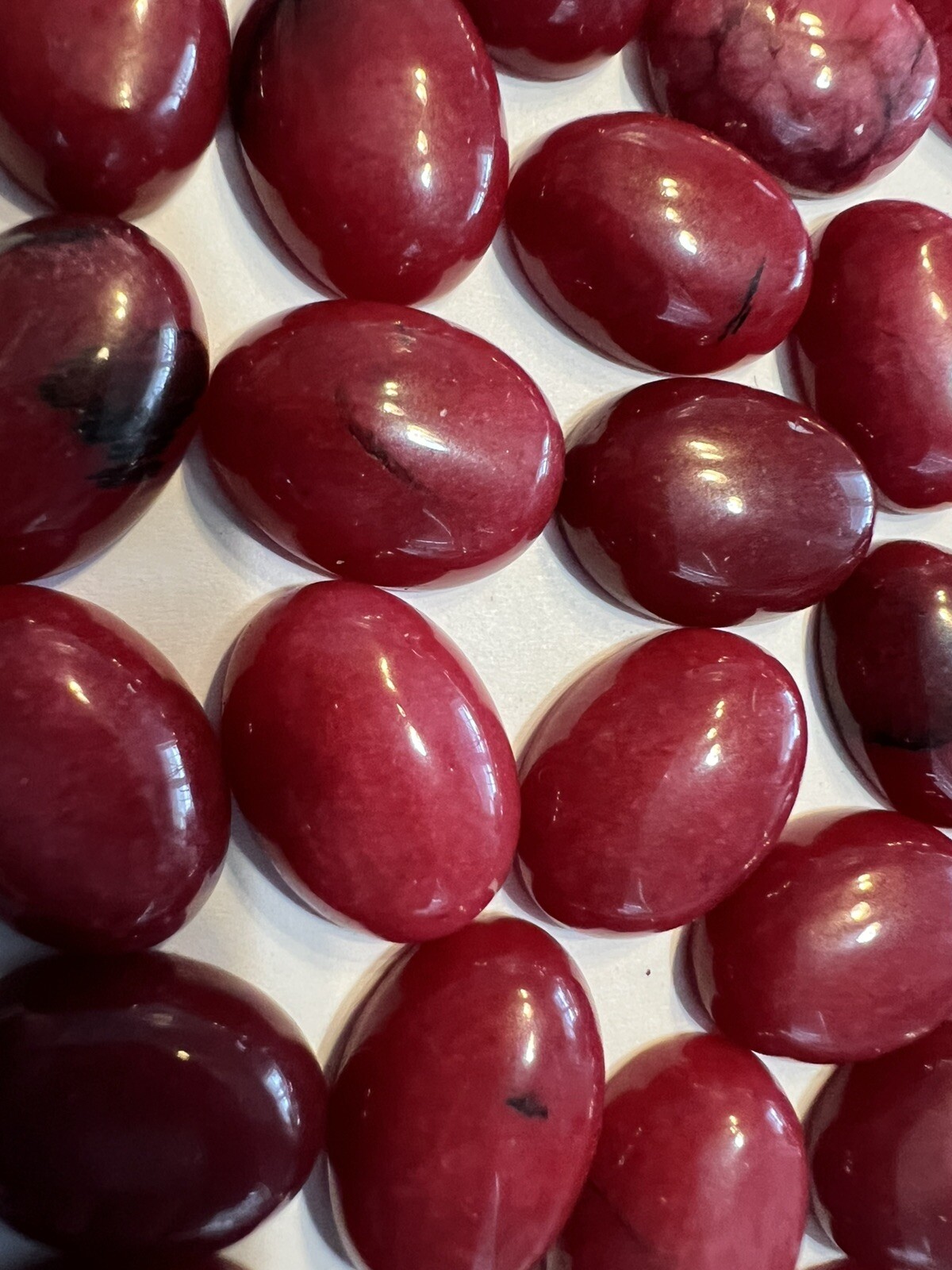 30 Pcs Pieces Brazilian Ruby Oval cabochon lot 13x18mm