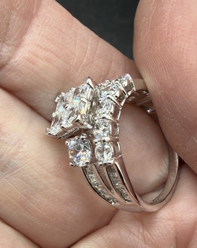 Brilliance Fine Jewelry Sterling Wedding Ring Size 7 – Simulated Diamond