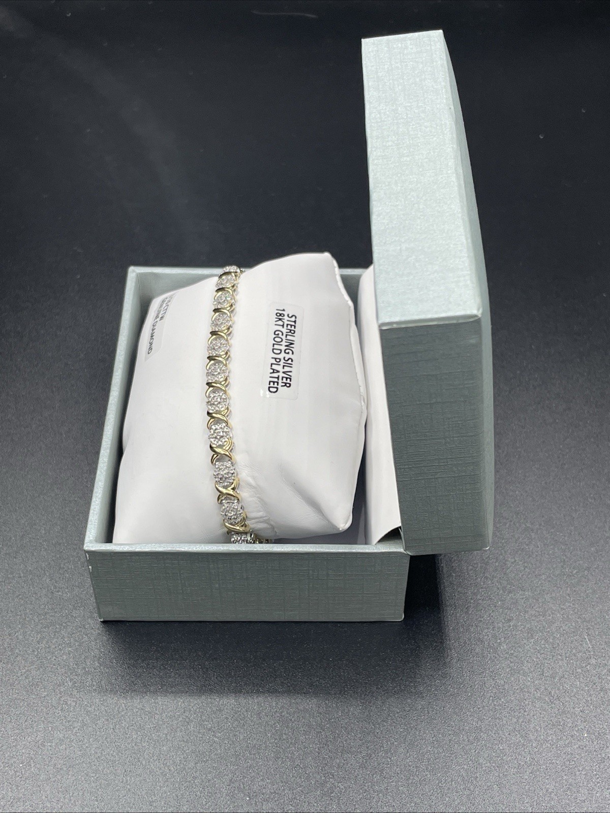 Brilliance Fine Jewelry 18KT Gold Plated 1/10 CTTW Genuine Diamond Jewelry