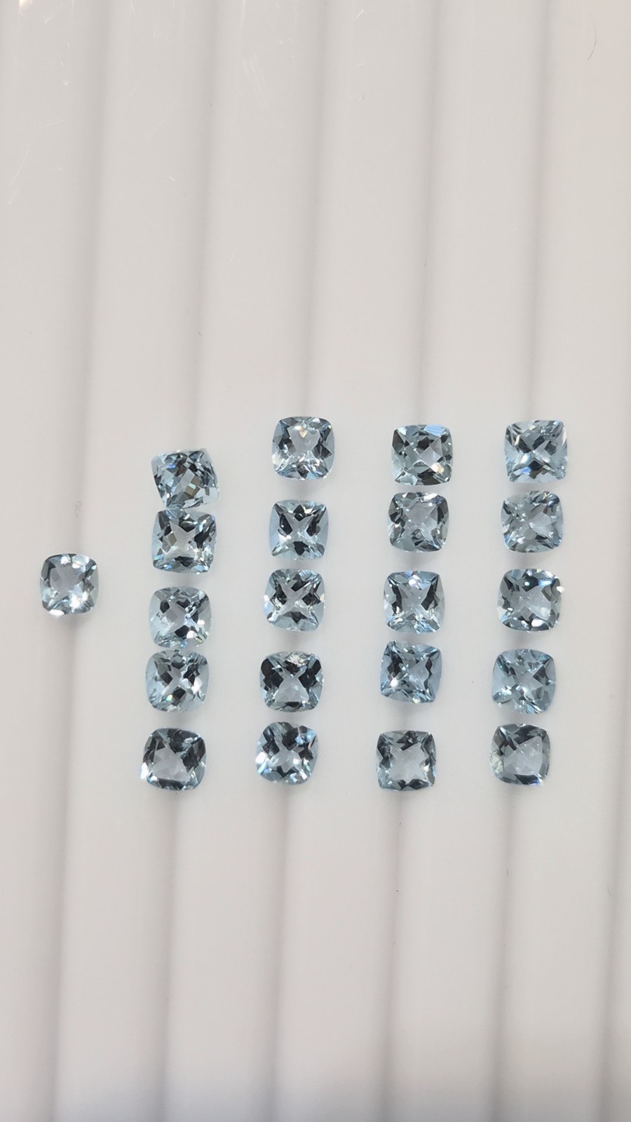 Natural Aquamarine Cushion Cut 4mm Calibrated Lot 21 Pcs 9 Ct Loose Gemstone