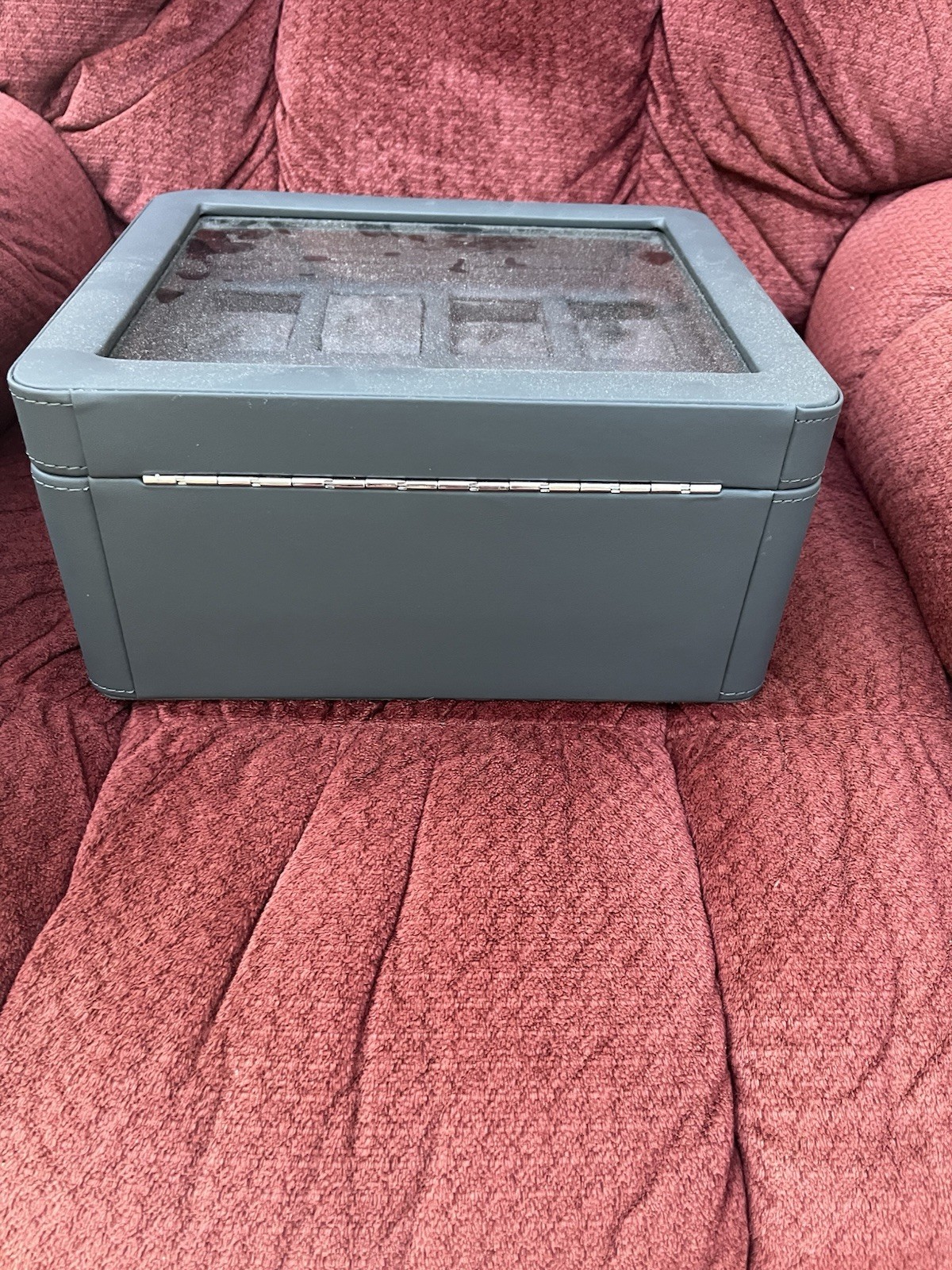 Rothwell 8-Slot Leather Watch Box with Locking Valet Drawer