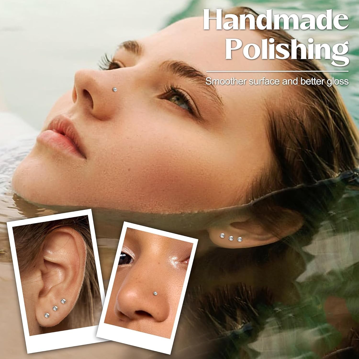 Versatile 60pcs Stainless Steel Nose Stud Rings – 1.5mm to 2.5mm for Daily Wear