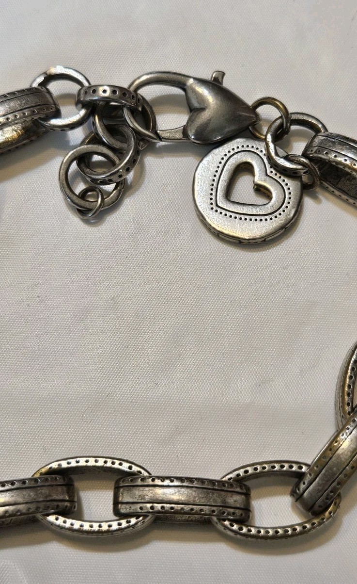 Brighton Deja Vu Silver Tone Chain Link 7 1/2″-8″Adj Inch Bracelet