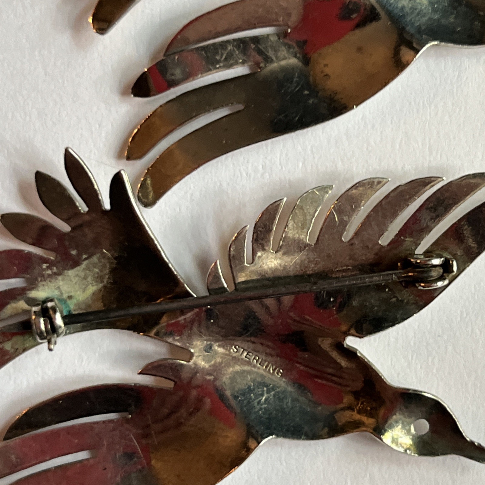Vintage 925 Sterling Silver Bird Brooch Pins