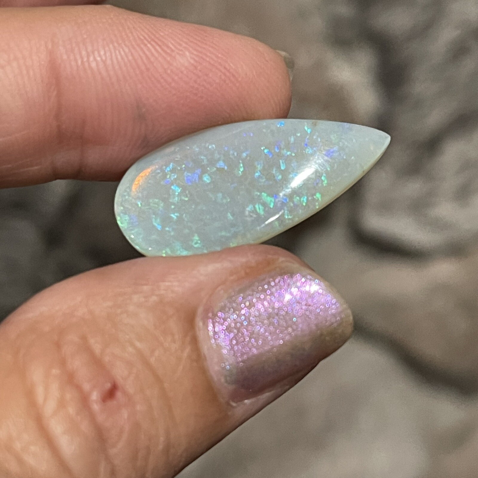 8.15ct 27.4c12.6×3.7mm Fine Australian Crystal Pipe Opal Teardrop Cabochon Gem