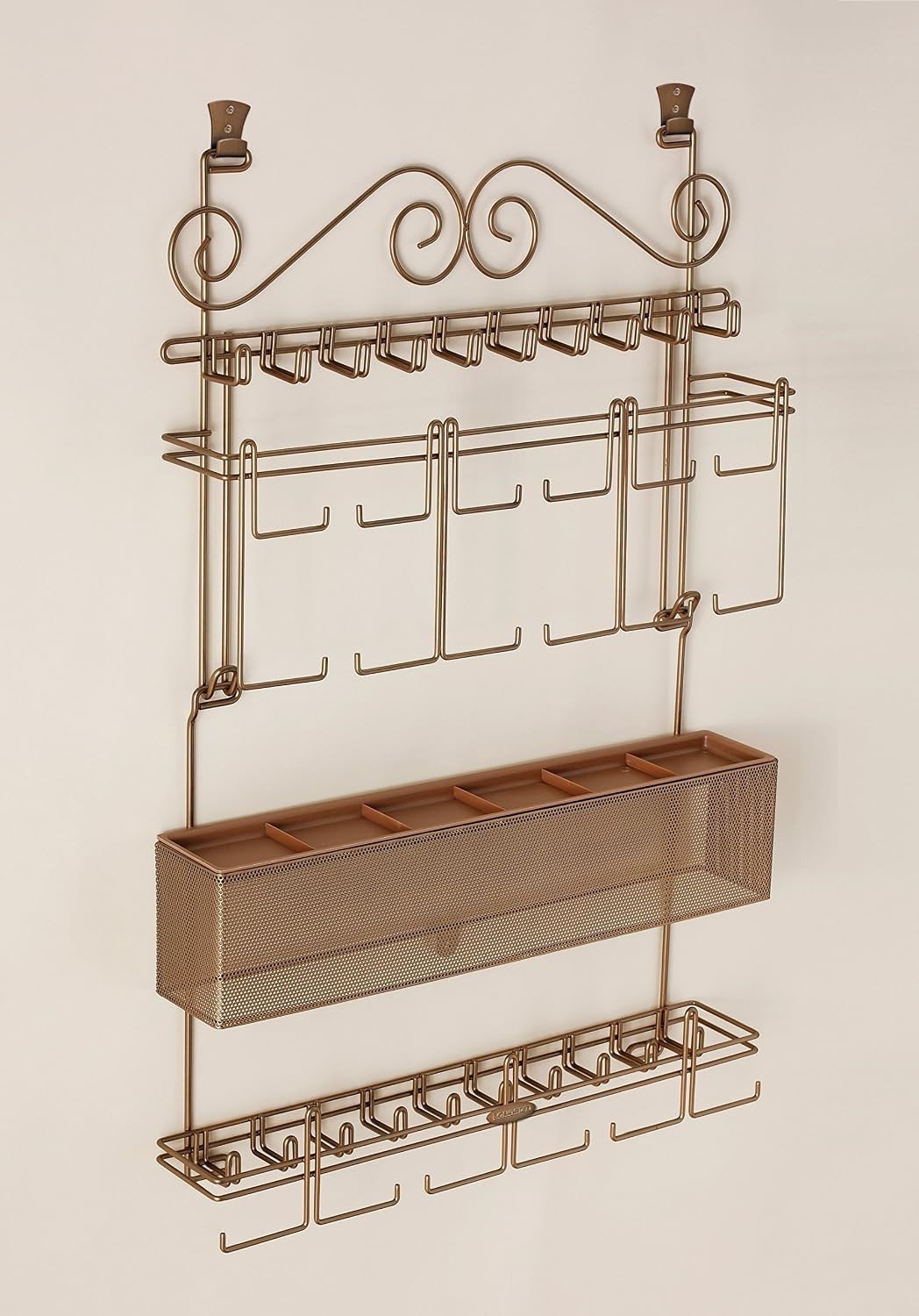 Hanging Jewelry Organizer #7100 in Bronze Over the Door/Wall Holds Over 300 Piec