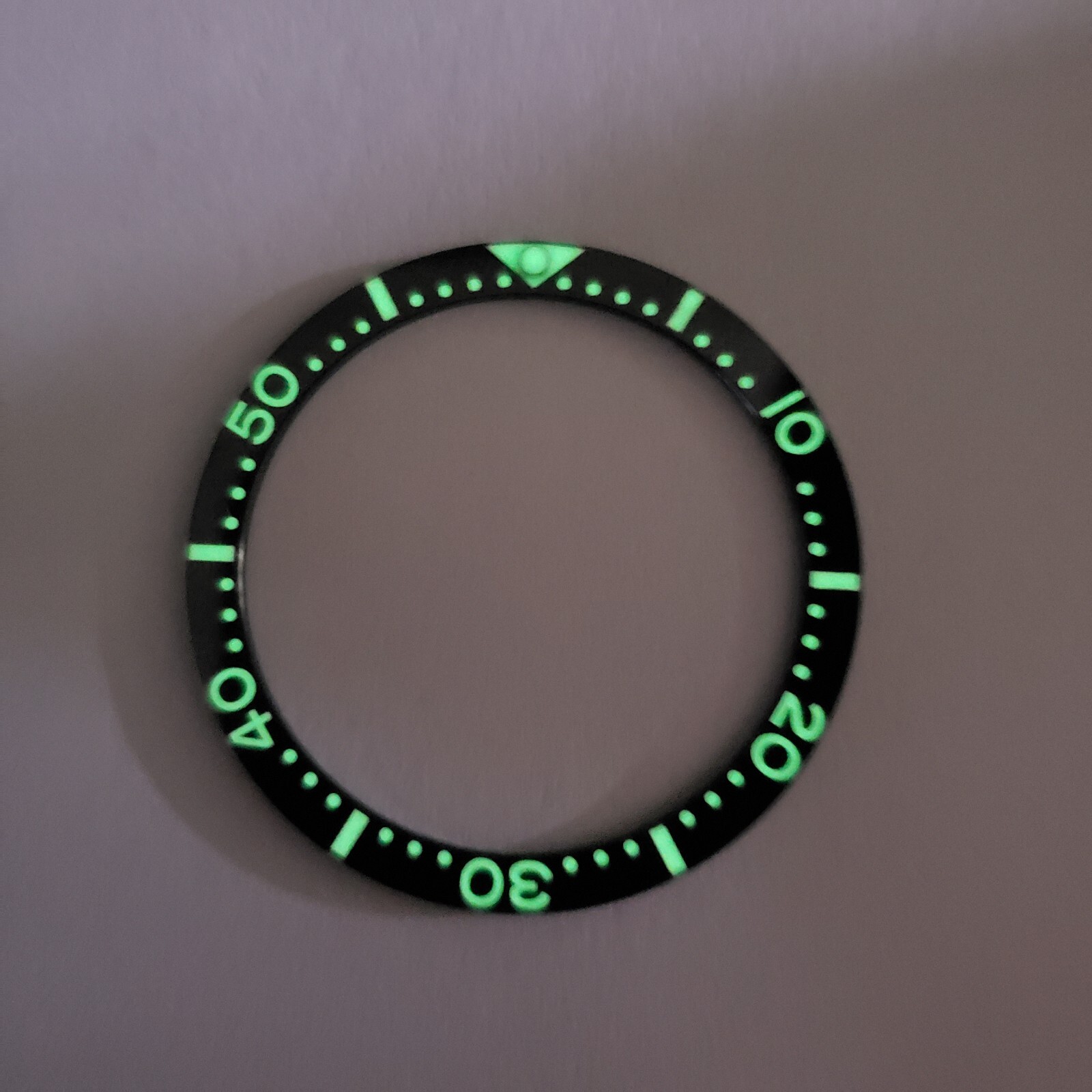 BLACK CERAMIC 38mm FULL LUME FLAT BEZEL INSERT for SEIKO With Pip