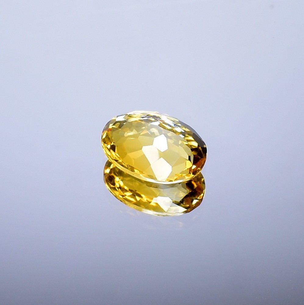 Oval Citrine Gemstone, Natural Faceted, Yellow Healing Crystals 6.45 Cts
