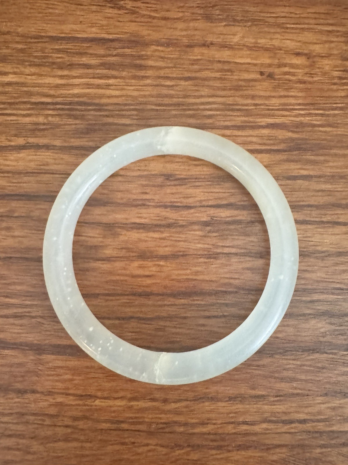 Natural Icy White Jadeite Bangle Bracelet – Authentic Burmese Ice Jade 63.5mm