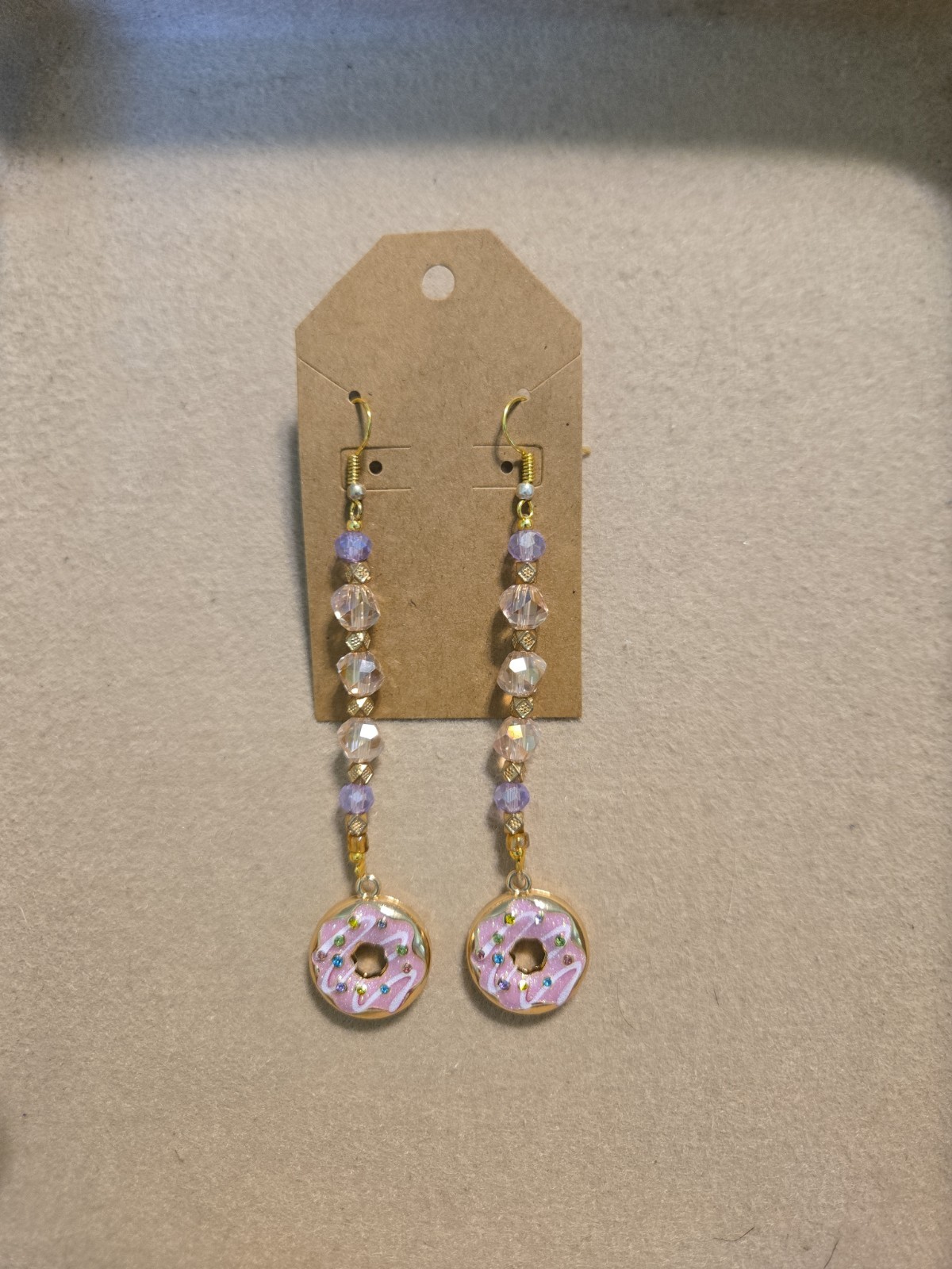 Handmade By JADE – Custom JEWELRY – Pink + Gold + Donuts – Stainless Steel