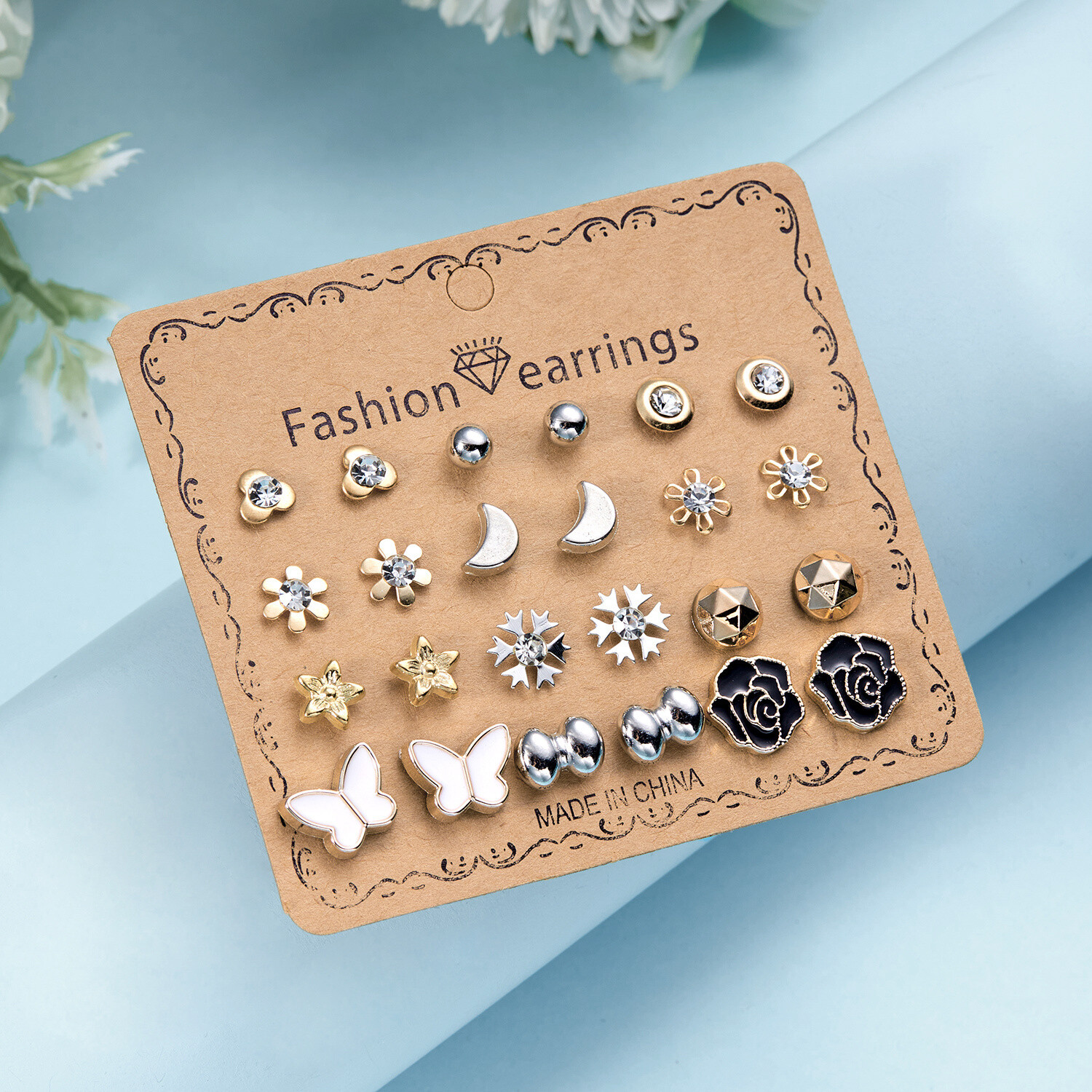 84 Pairs Fashion Alloy Stud Earrings Set for Women – Elegant and Lovely