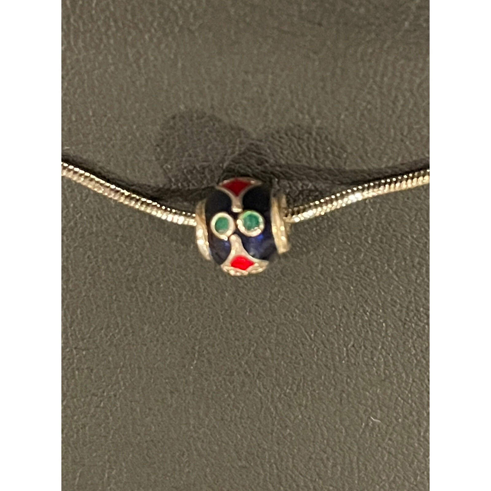 Vintage sterling silver cloisione Heart Design ball pendant and chain – Estate