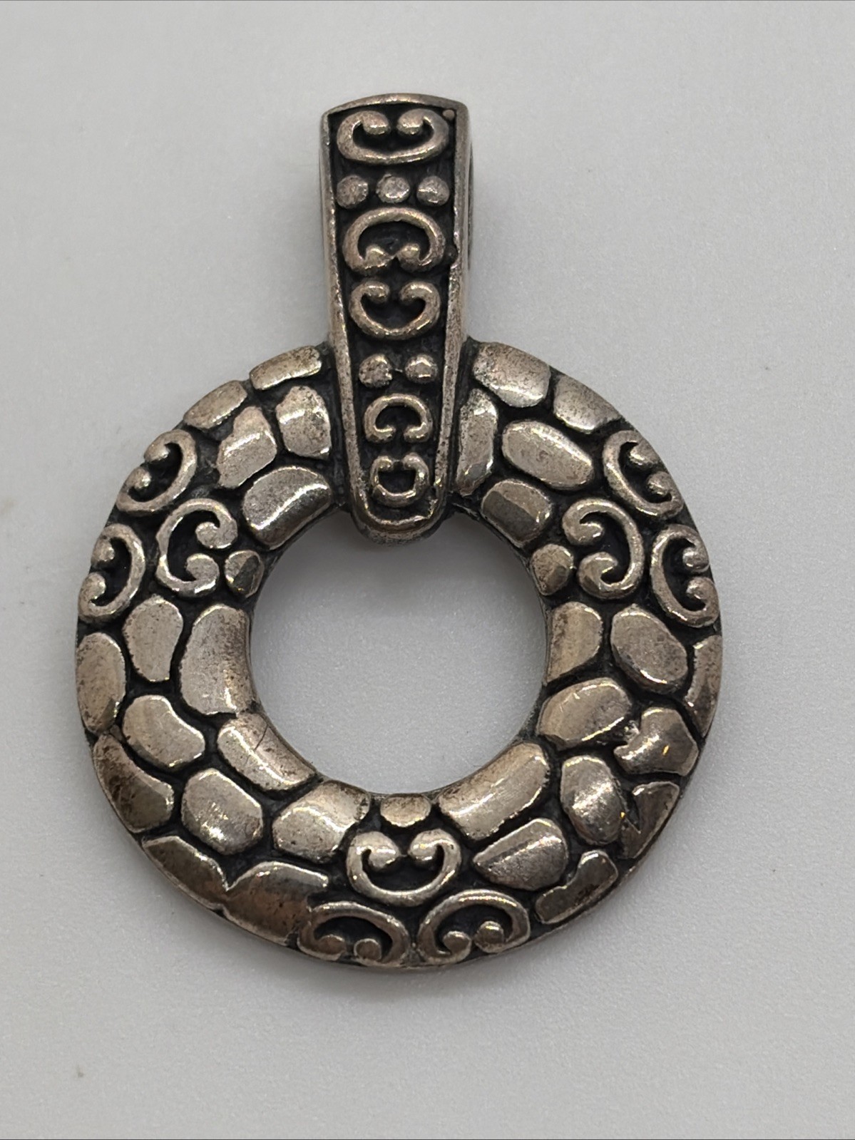 Sterling Silver Round Pendant 1” Diameter Pendant Only No Chain