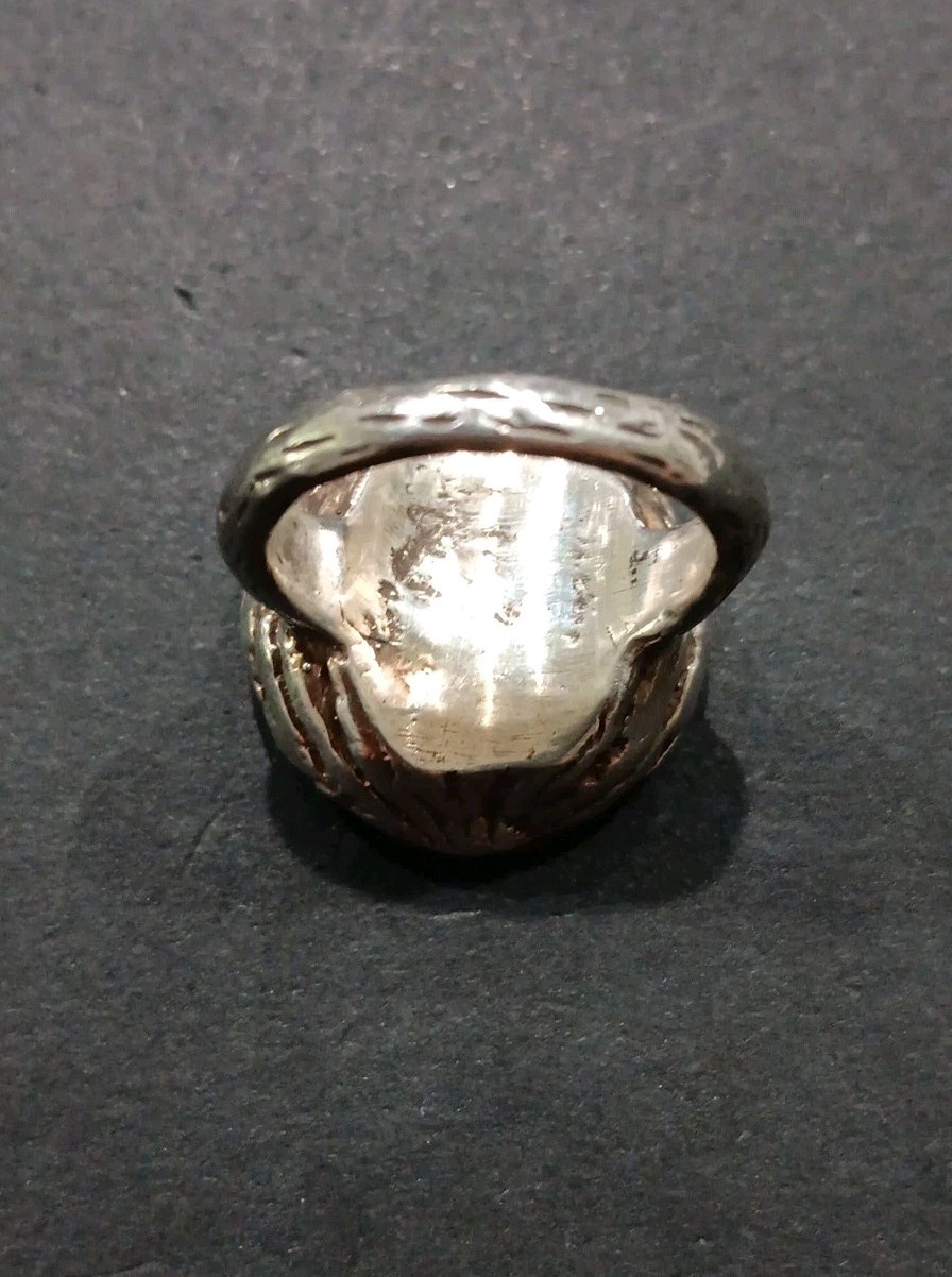 925 Sterling Silver Half Walnut Shell HEAVY Chunky Ring Size 7.25