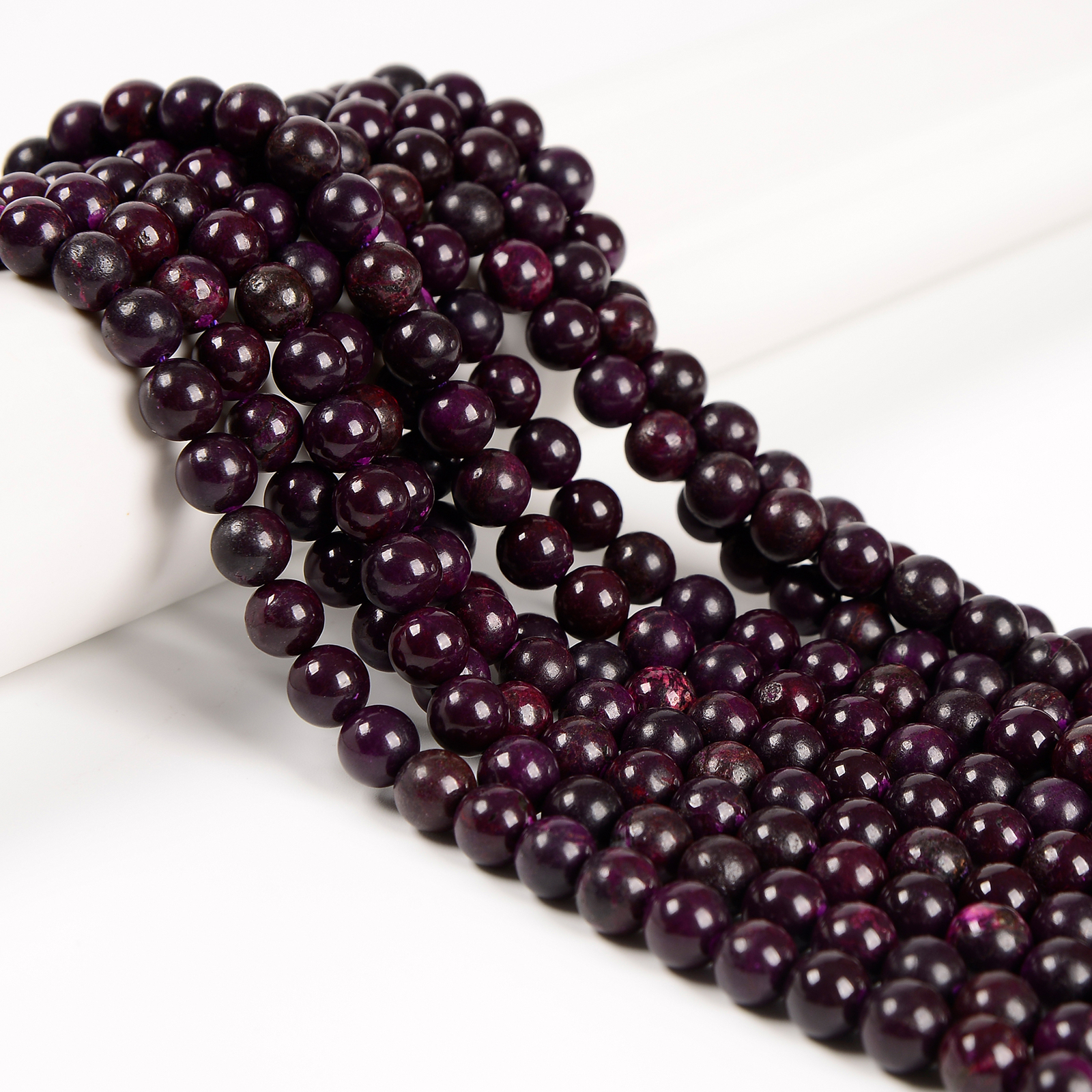 Natural Sugilite Smooth Round Beads Size 8mm 10mm 15.5″ Strand