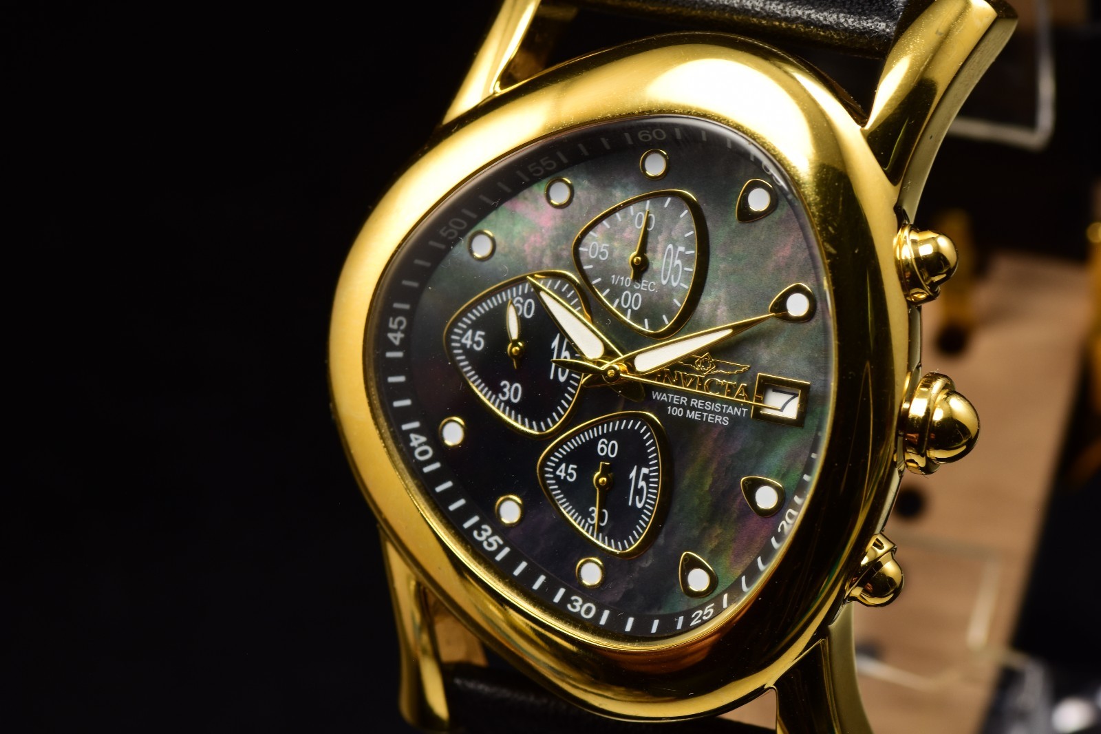 Invicta I-Force 42.3mm Black MOP Chronograph Dial Quartz Gold-Tone Women Watch