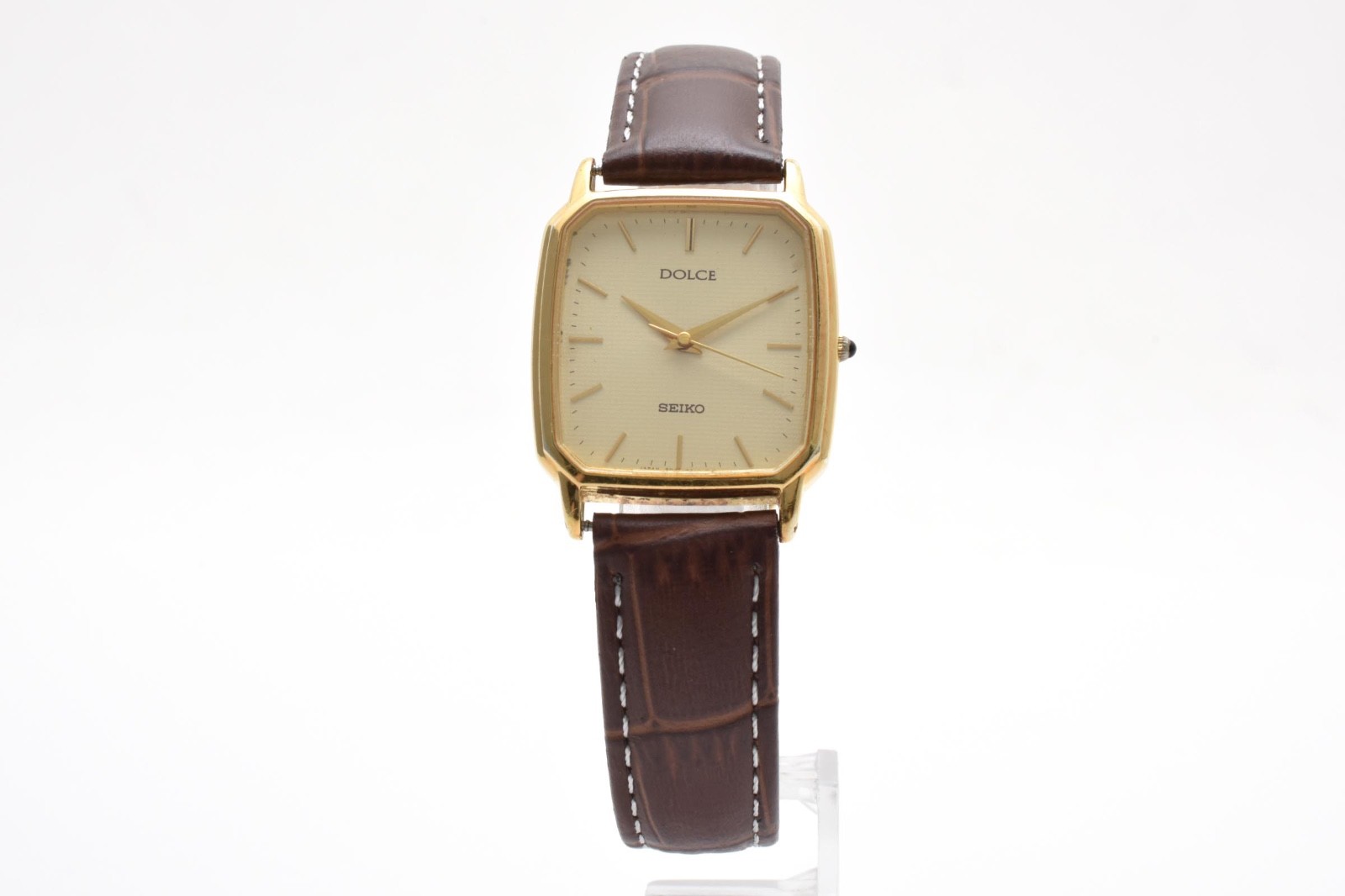 [Exc+5] Vintage Seiko Dolce 8N41-5160 Gold Dial 27mm Quartz Men’s Watch JAPAN