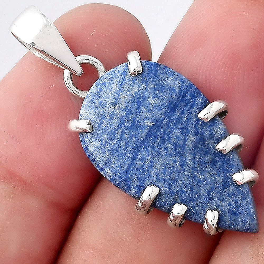 Natural Dumortierite Quartz 925 Sterling Silver Pendant Jewelry P-1372