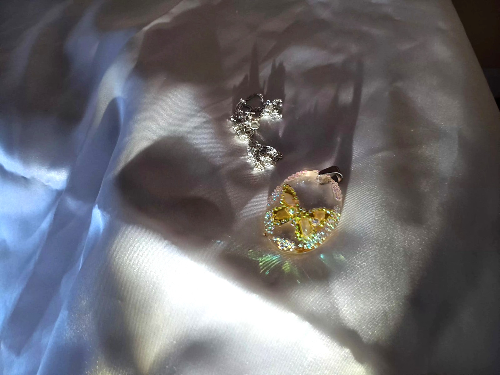 Crystal Butterfly Pendant Necklace, Reversible, Mother of Pearl The Perfect Gift