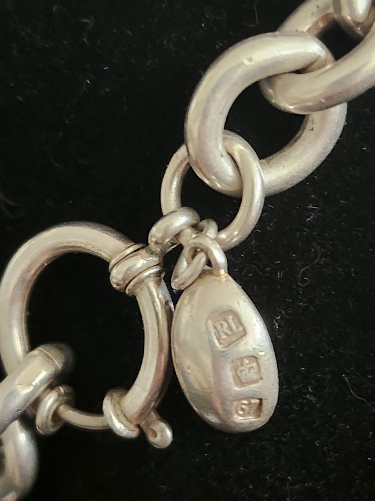 Ralph Lauren Polo Heavy Sterling Rolo Belcher Toggle Choker 16” 135g SIGNED
