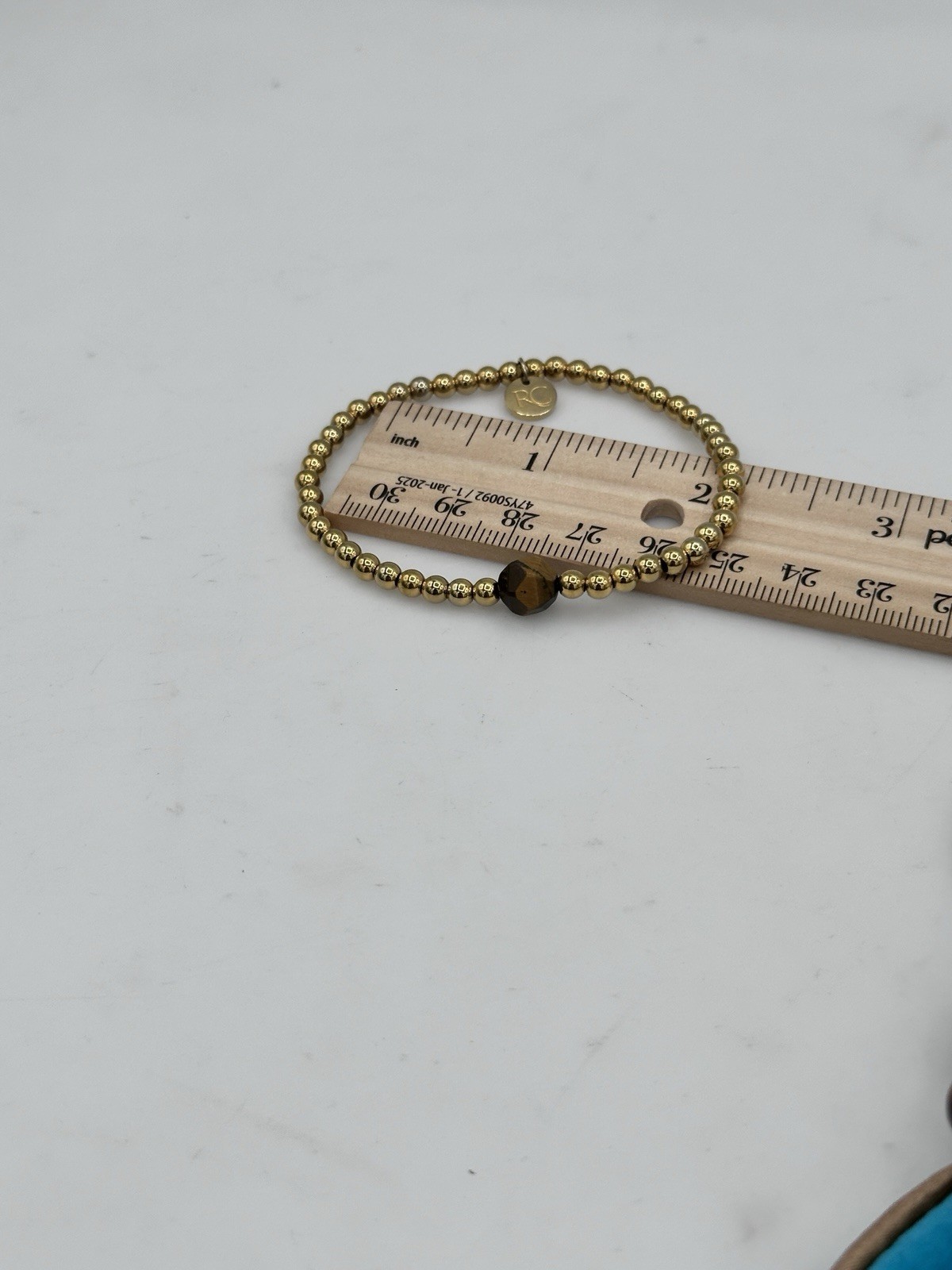 Rustic Cuff 5 Bracelet Stack Snakeskin Tiger Eye Chain Bronze Goldtone RC