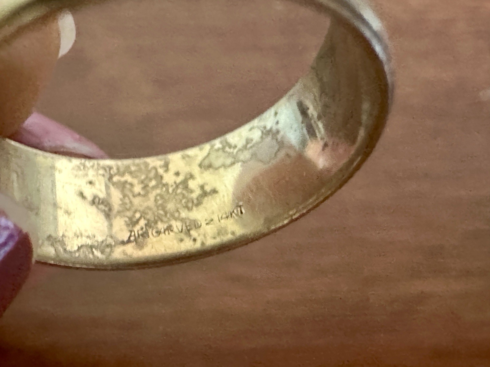 Vintage Designer Art Carved 14k Yellow Gold Wide Band Ring Sz 7.25