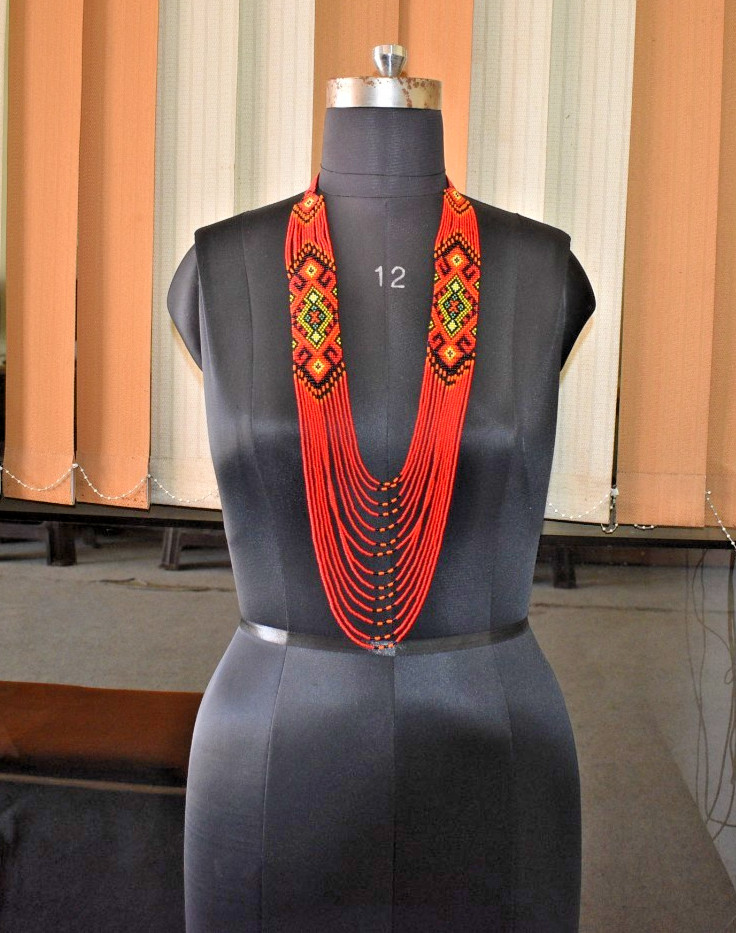 Boho Beaded Handmade Seed Bead American Ukrainian traditional Necklace Earrings