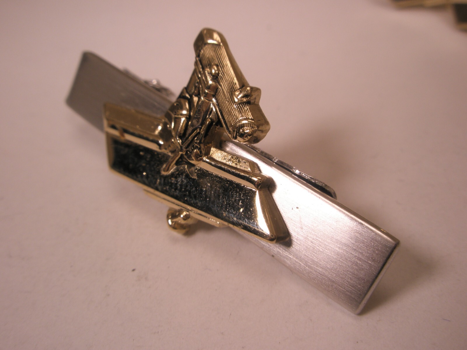 Tools Radial Arm Saw Vintage Cuff Links & Tie Bar Clip wood cabinet carpenter