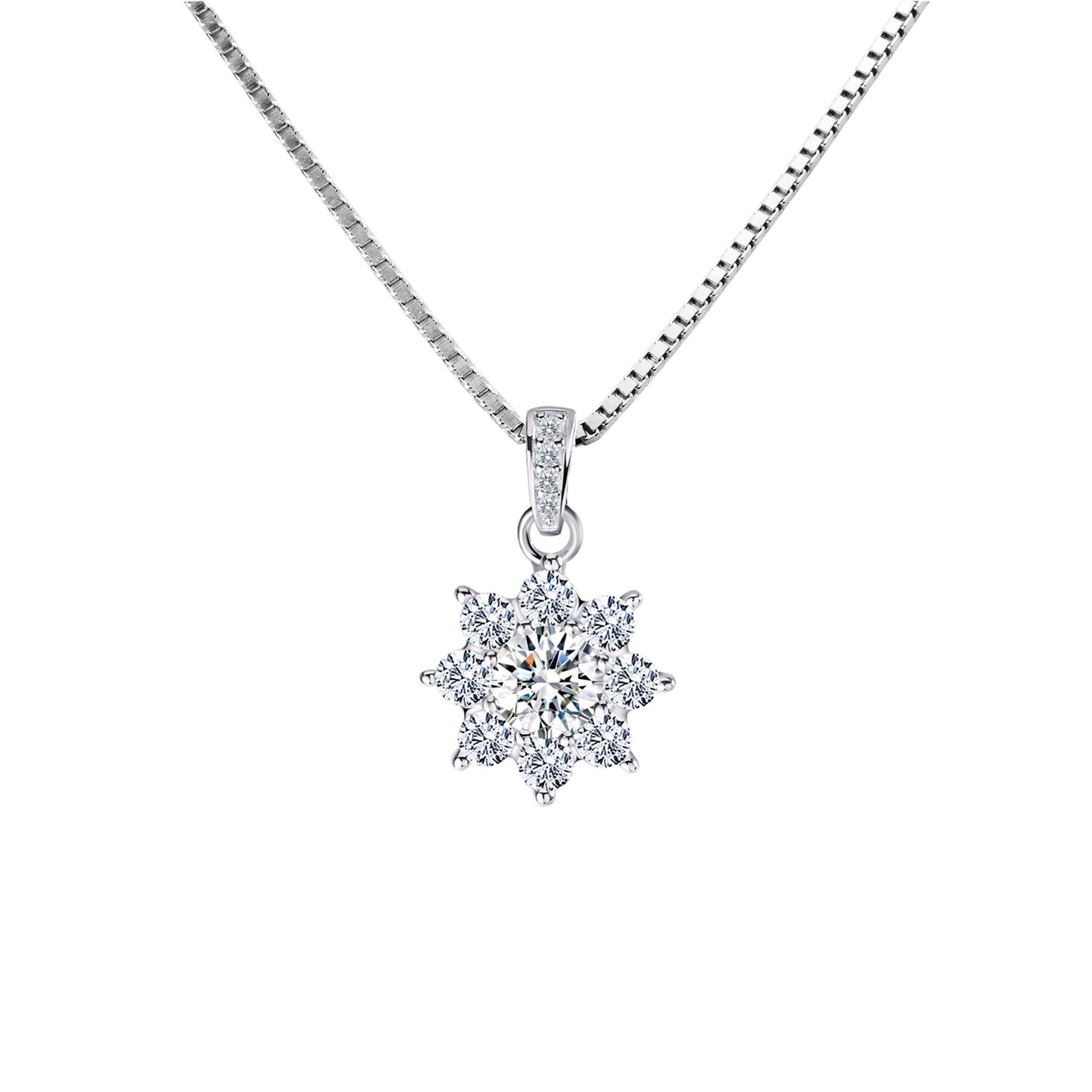 Venetian Chain Necklace Pendant Star Zircon 925 Sterling Silver Women’s Chain
