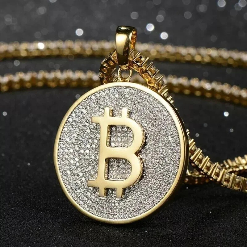 2Ct Round Lab Created Diamond Men’s Coin Hip Hop Pendant 14k Yellow Gold Plated