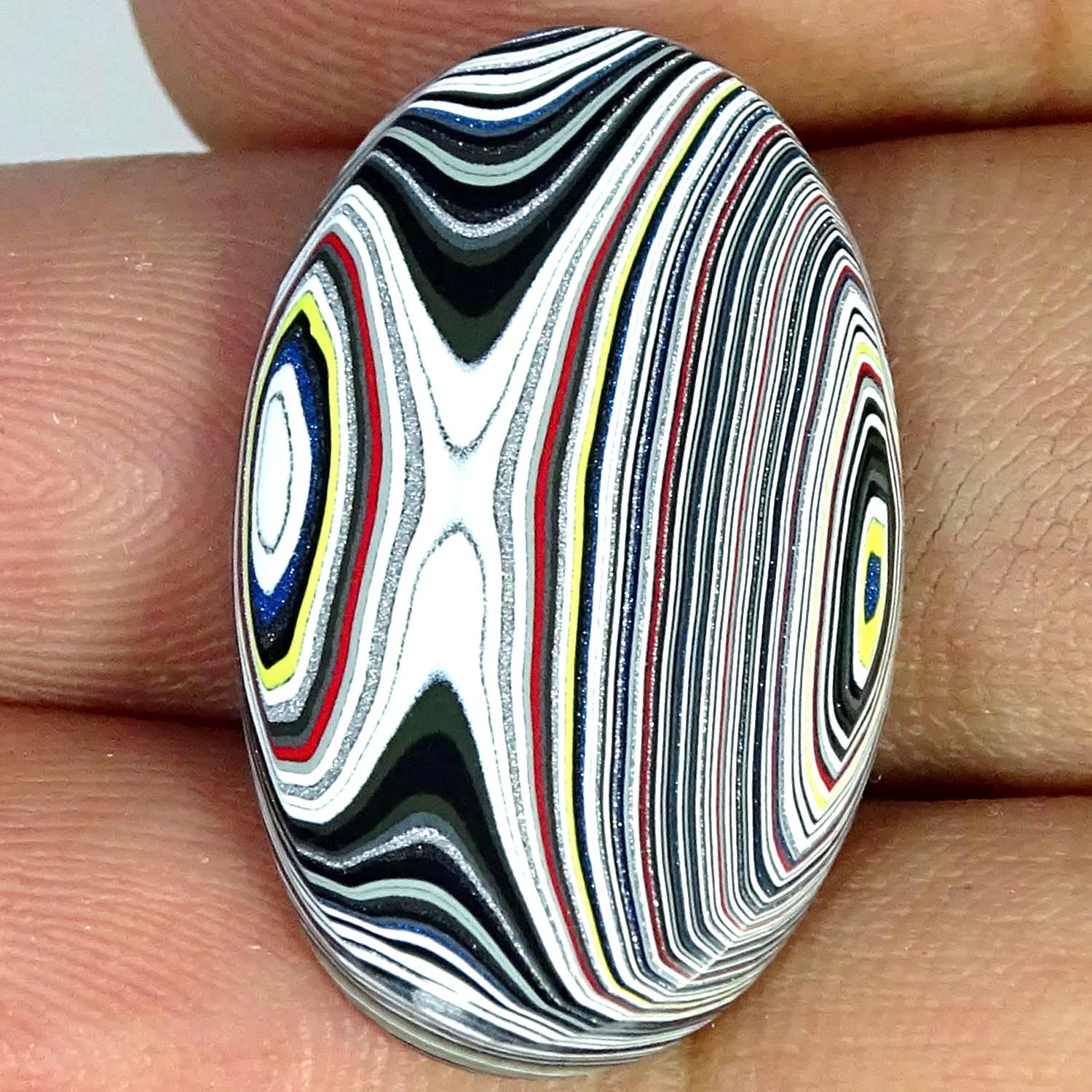 6.40Cts Lab-Created Royal Fordite Oval Cabochon Gemstone 17X28X3MM