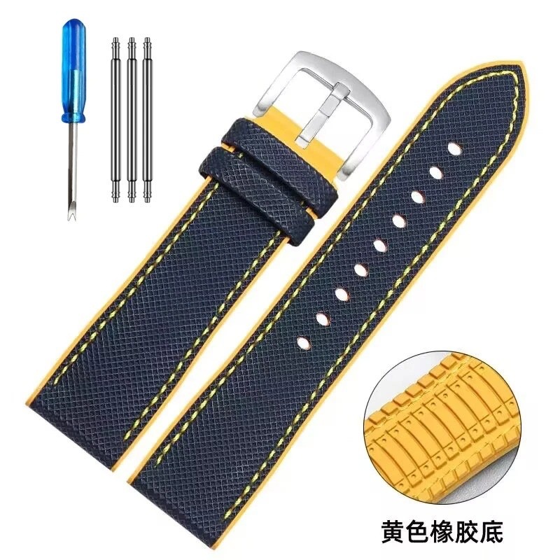 20/22mm Universal Watch Band Nylon Silicone Rubber Watch Strap