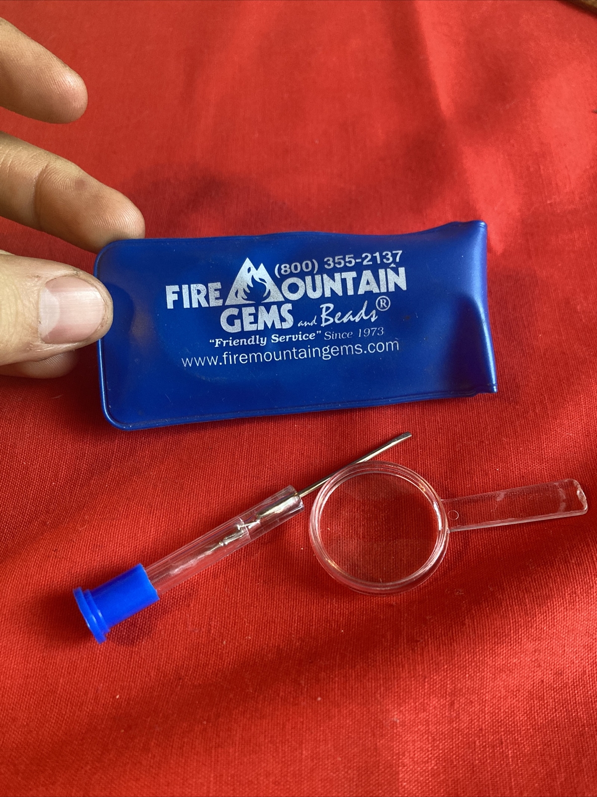 Fire Mountain Gems and Beads Mini Tool Kit Rare(Screw Driver + Magnifying Glass)