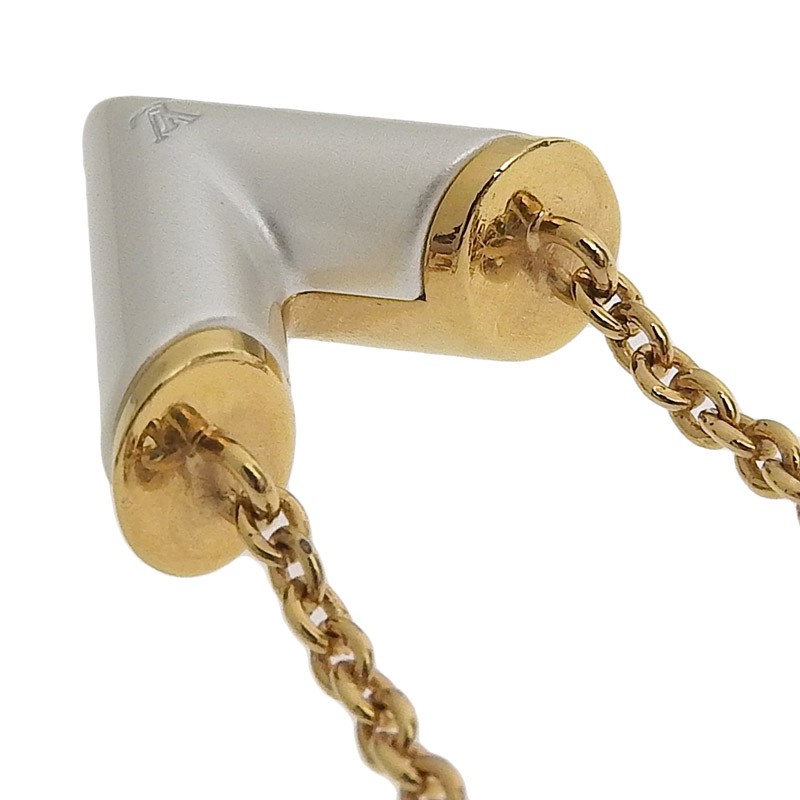 Louis Vuitton Essential V Pearlfection Necklace GP Gold White M69618 45.5 cm
