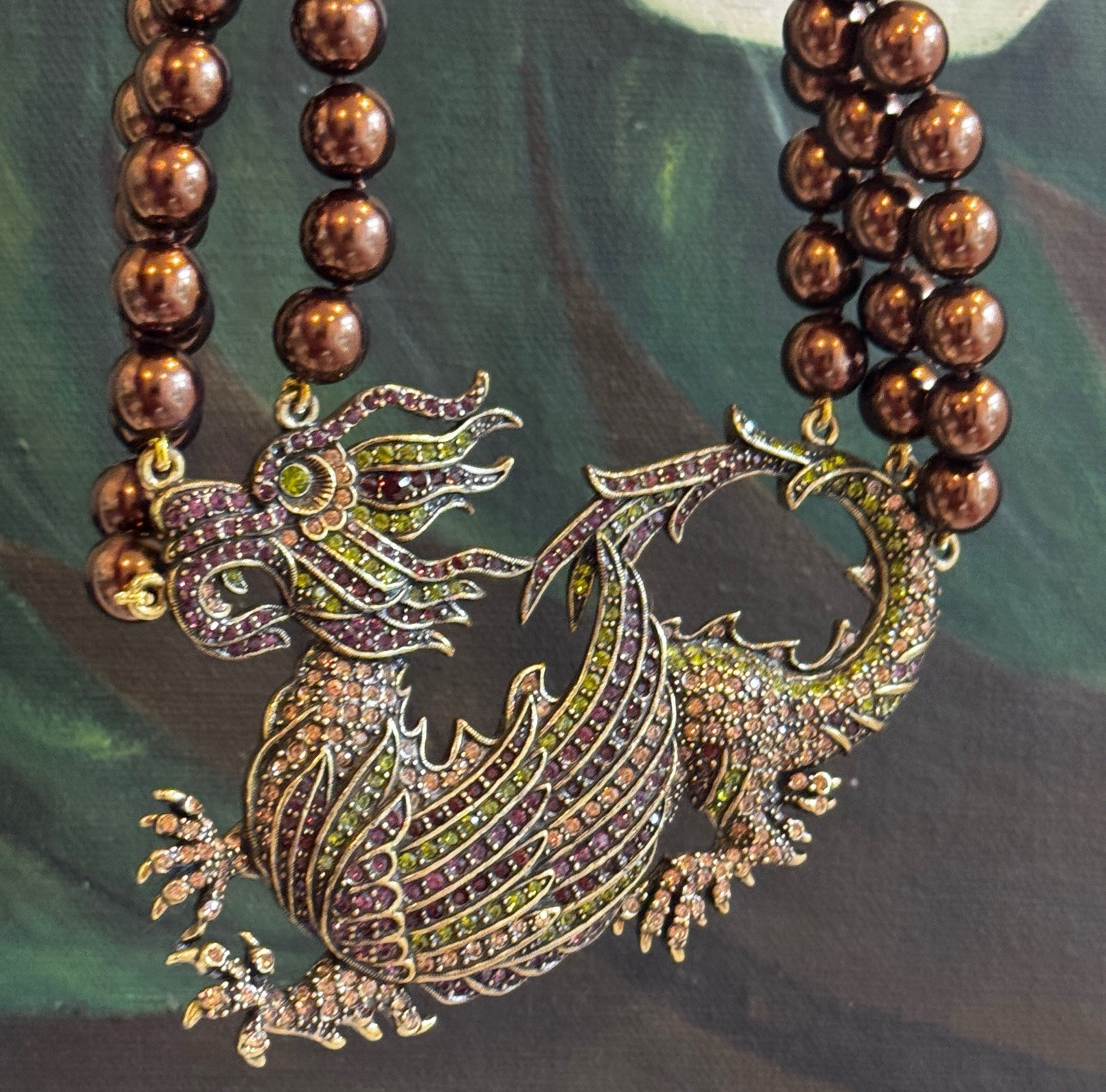 HEIDI DAUS SWAROVSKI CRYSTAL MYSTICAL MADNESS DRAGON BEAD NECKLACE