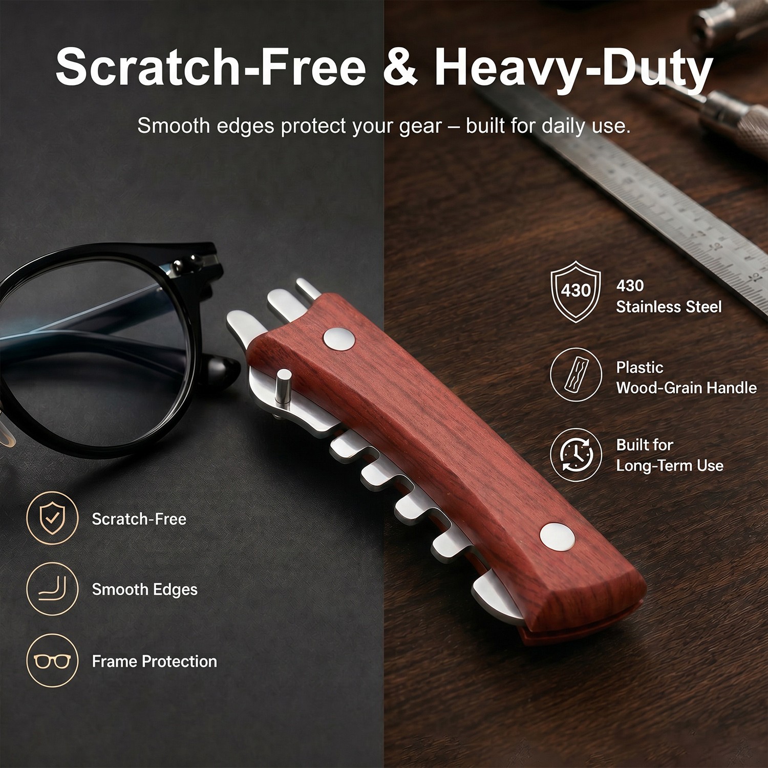 Eyeglass Temple Glasses Adjustment Tool 9-In-1 Anti-Slip Professional Bender