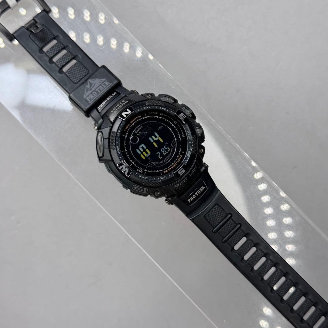Rare PROTREK PRG 130Y Tough Solar Black Inverted LCD